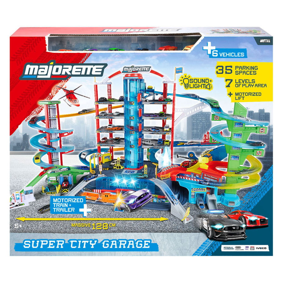 Majorette super city garage - met 6 voertuigen