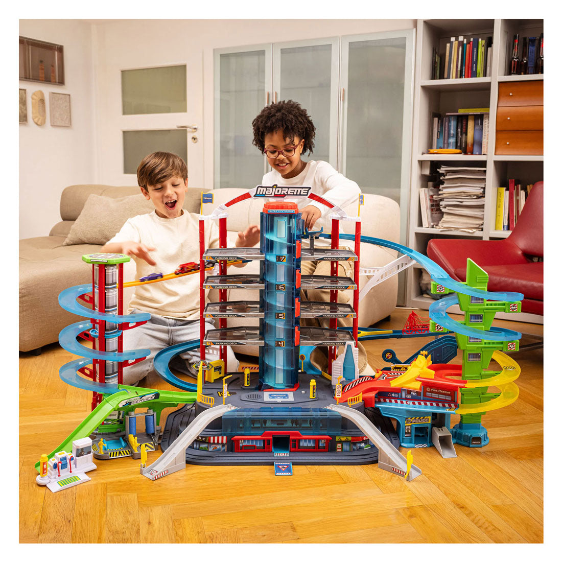Majorette super city garage - met 6 voertuigen