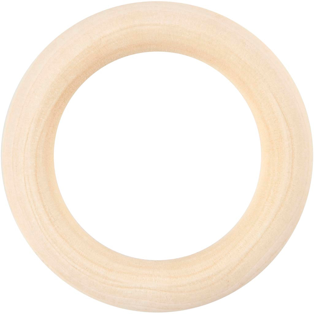 Creativ company anneau en bois, d 55 mm, 6 pièces, 1 boîte