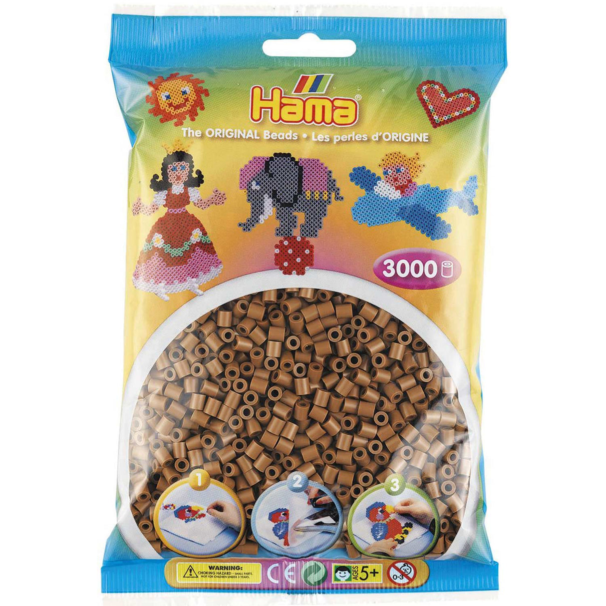Mélange de perles thermocollantes Hama midi - marron nougat (201-76), 3000 pcs.