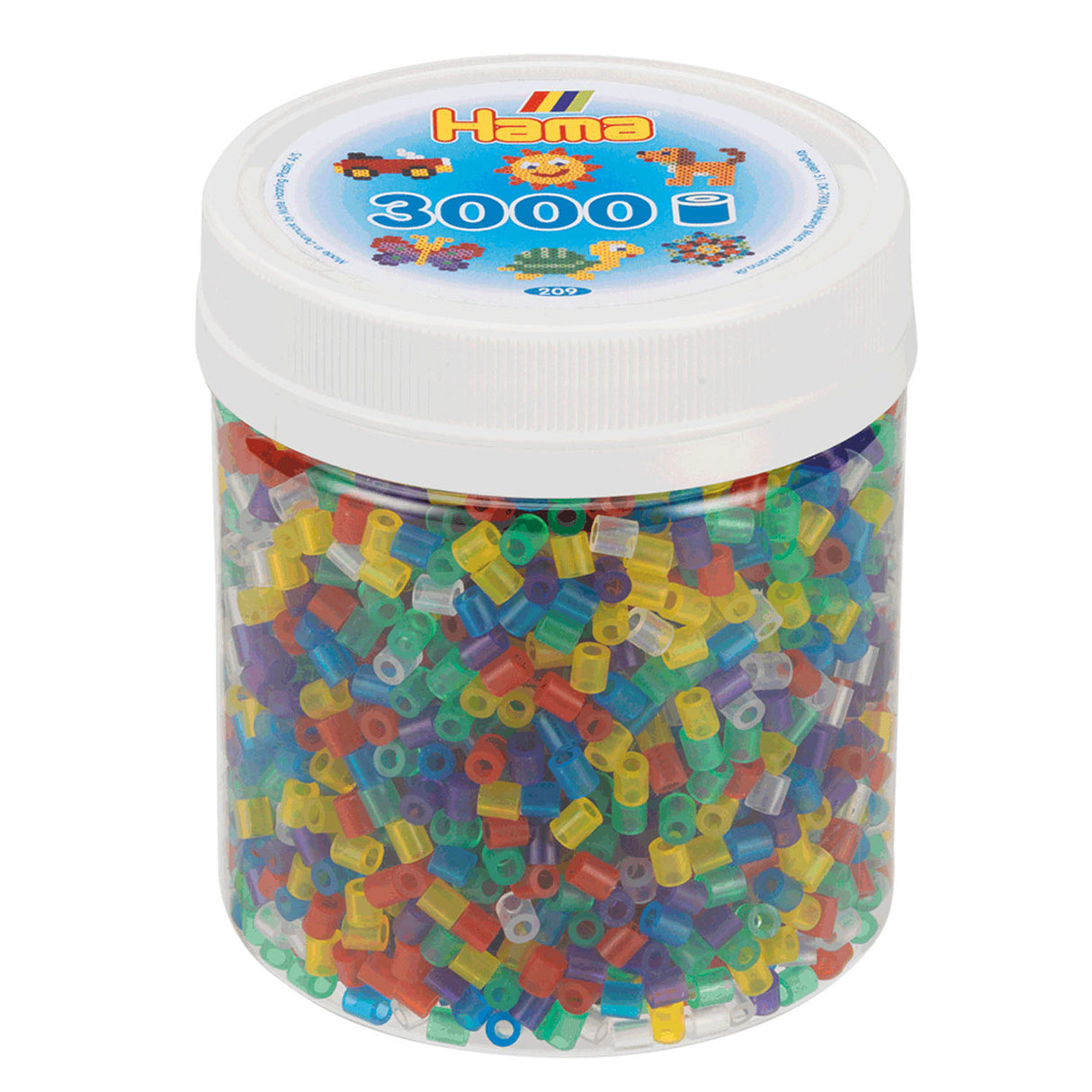 Perles de fer HAMA en pot - mélange transparent (53), 3000st.