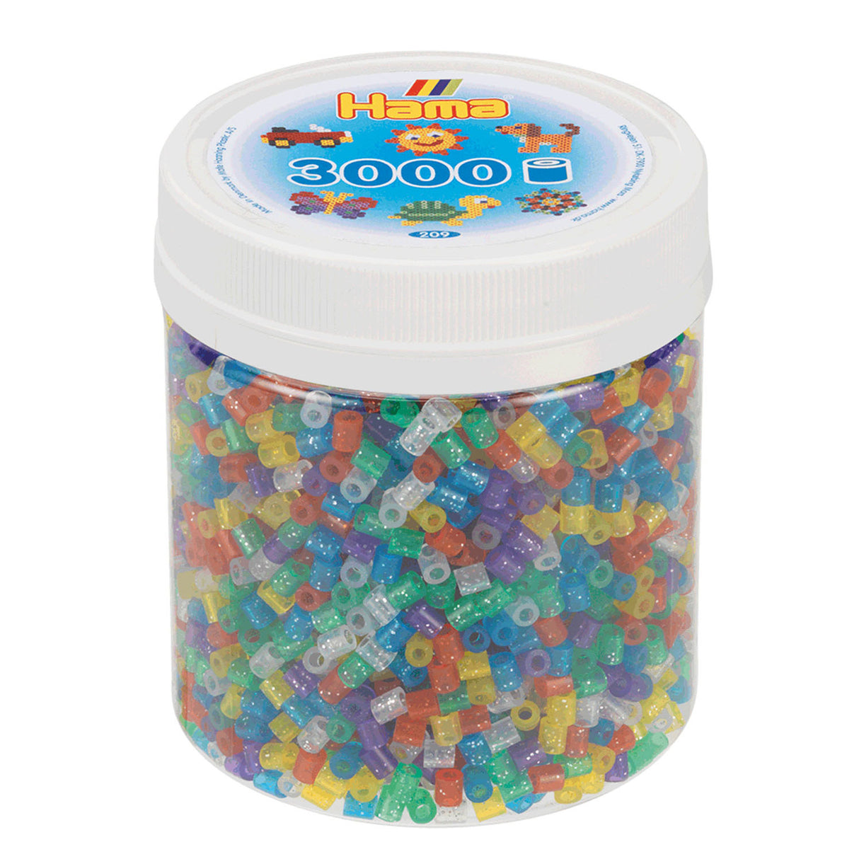 Perles thermocollantes Hama midi en pot - mélange de paillettes (54), 3000 pcs.