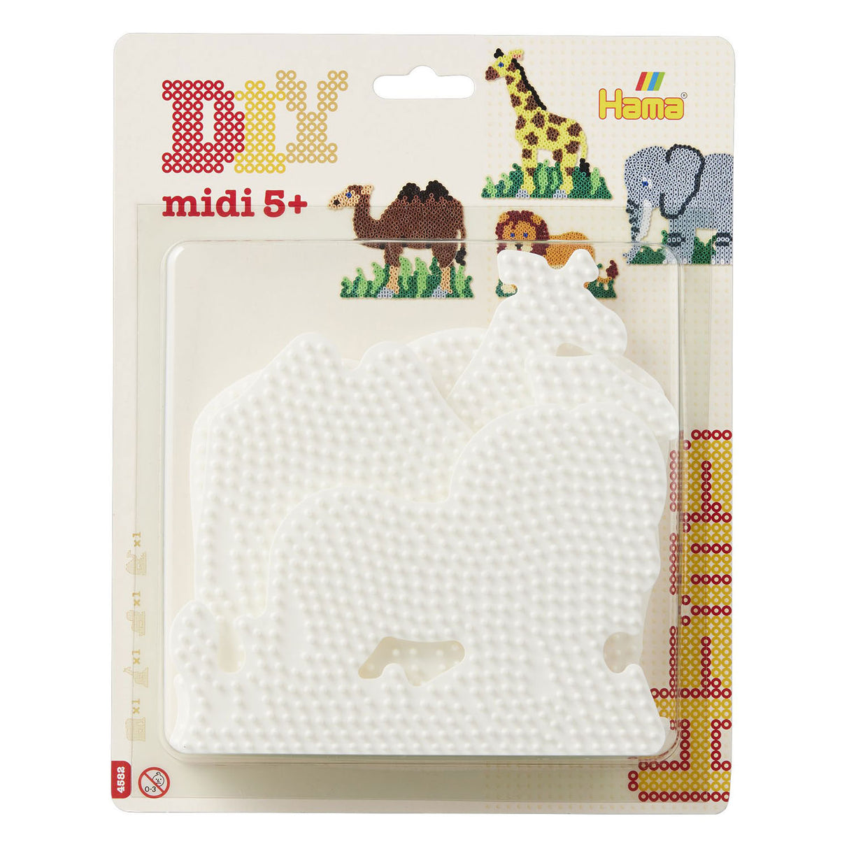 Planches de perles thermocollantes Hama midi - animaux, 4 pcs.