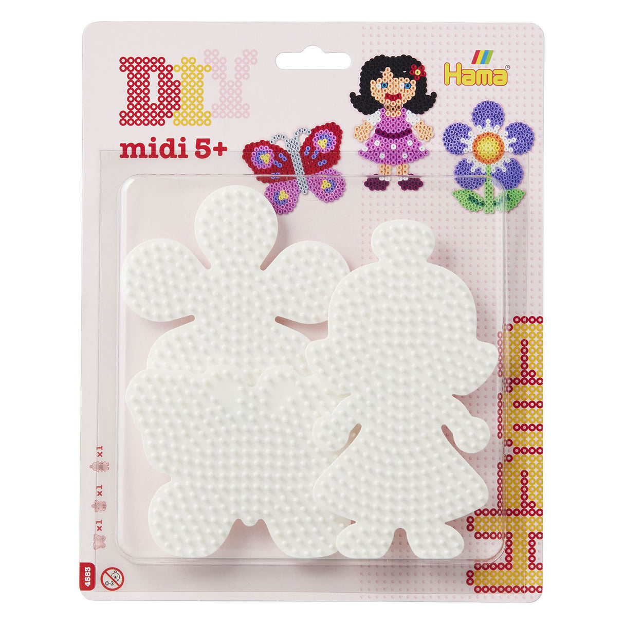 Plaques de perles thermocollantes Hama midi - papillon, fleur, fille
