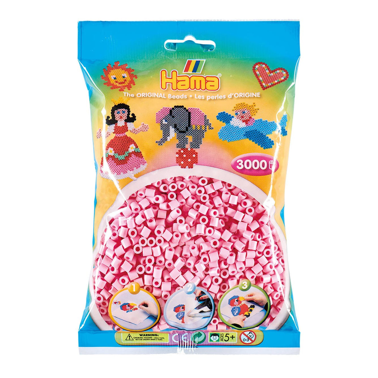 Perles thermocollantes Hama midi - rose pastel (95), 3000 pcs.
