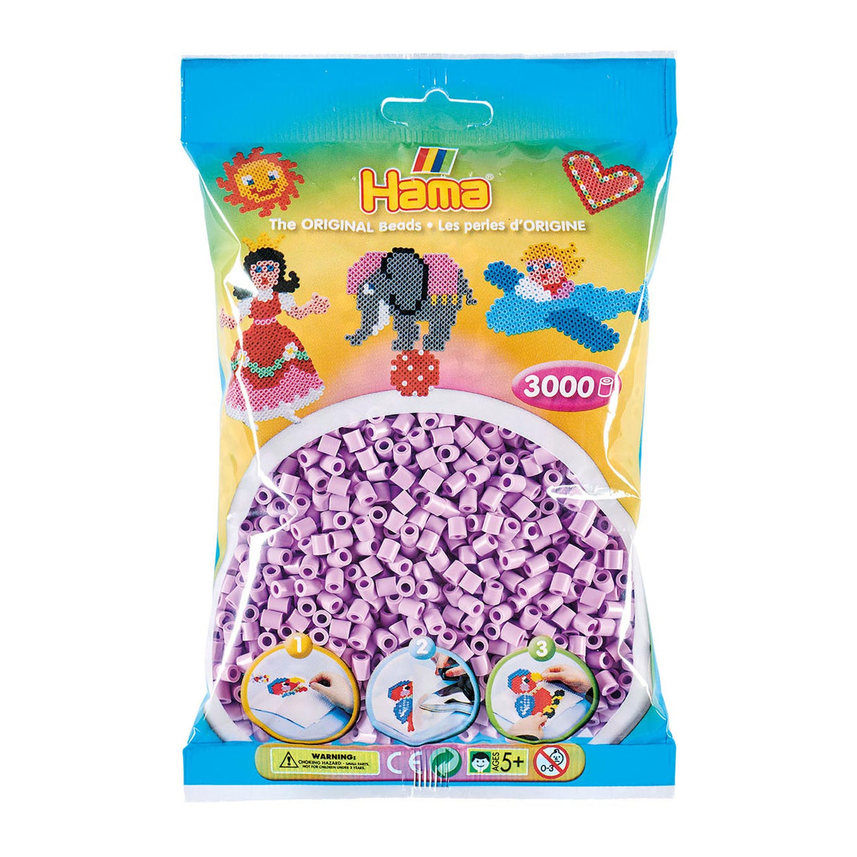 Perles thermocollantes Hama midi - violet pastel (96), 3000pcs.
