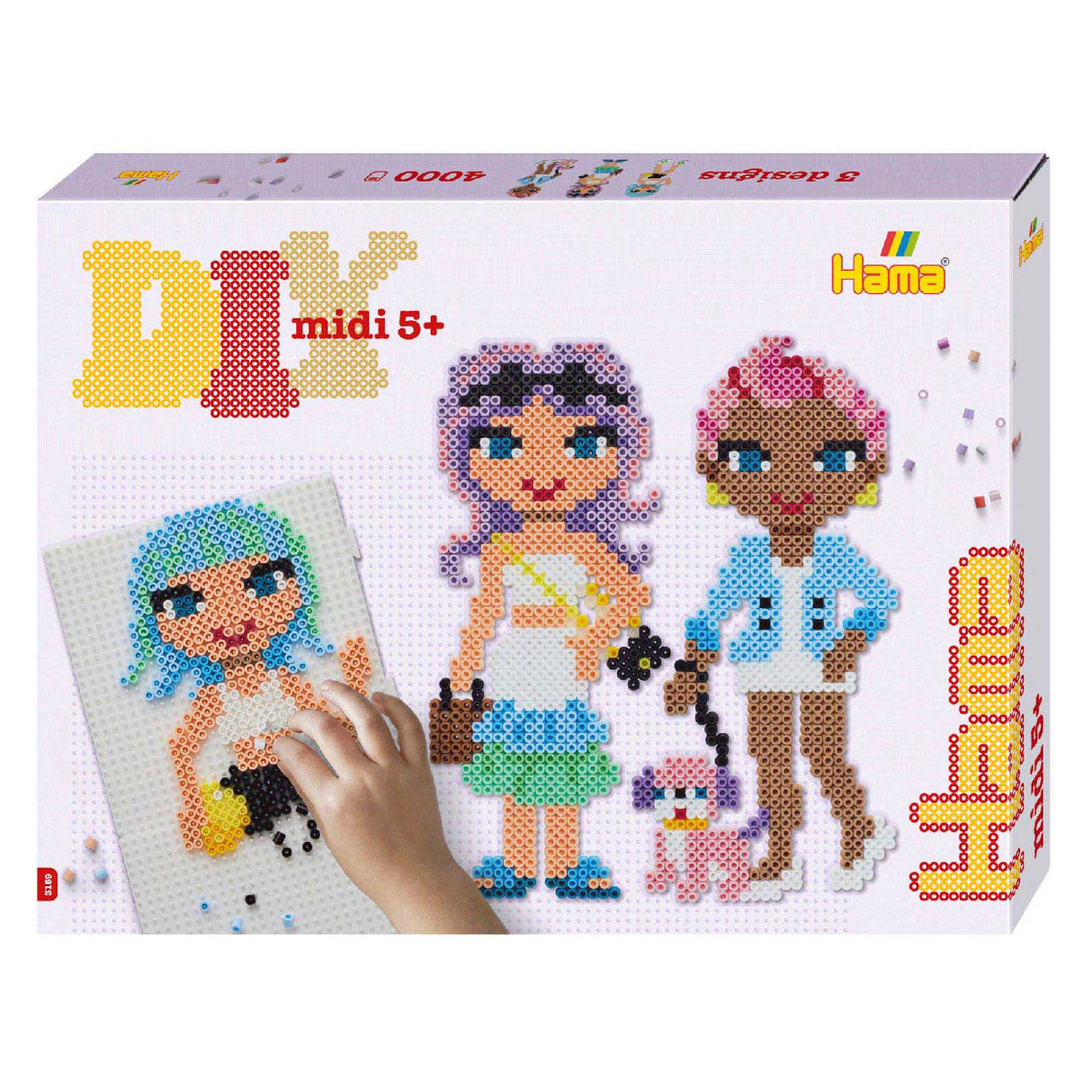 Coffret cadeau de perles thermocollantes Hama midi - fashion girls, 4000 pcs.