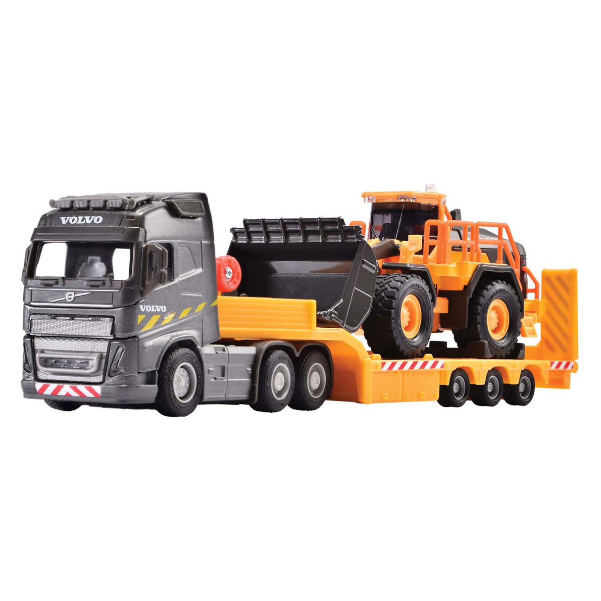 Camion Majorette Volvo FH16 avec semi-remorque et chargeuse sur pneus