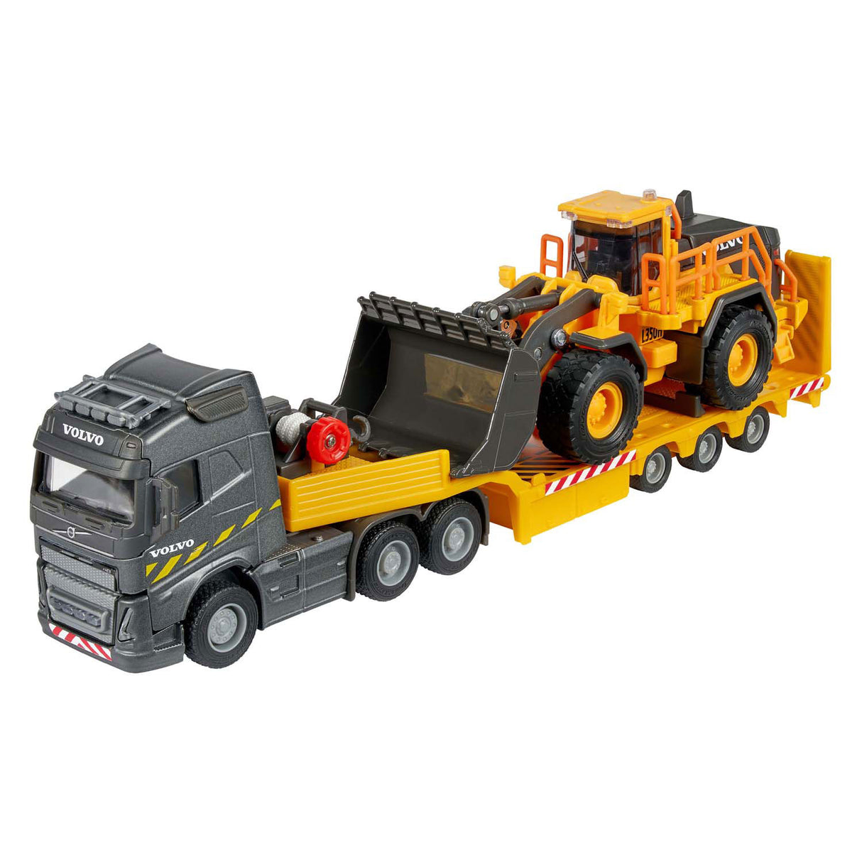 Camion Majorette Volvo FH16 avec semi-remorque et chargeuse sur pneus