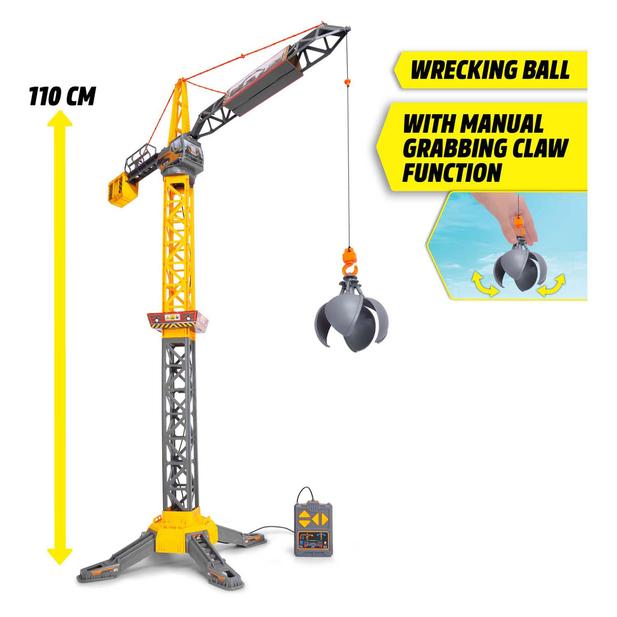 Dickie simba - puissante grue - grue - 110cm - à partir de 3 ans
