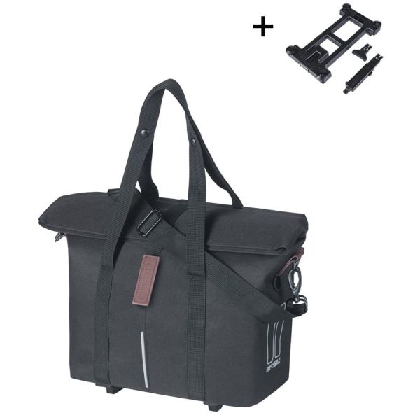 Basil sac à main de vélo city mik 8 - 11 litres 19 x 30 x 26 cm - noir