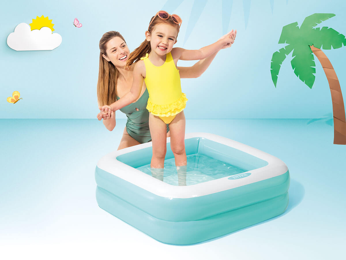 Piscine bébé carrée Intex-bleu