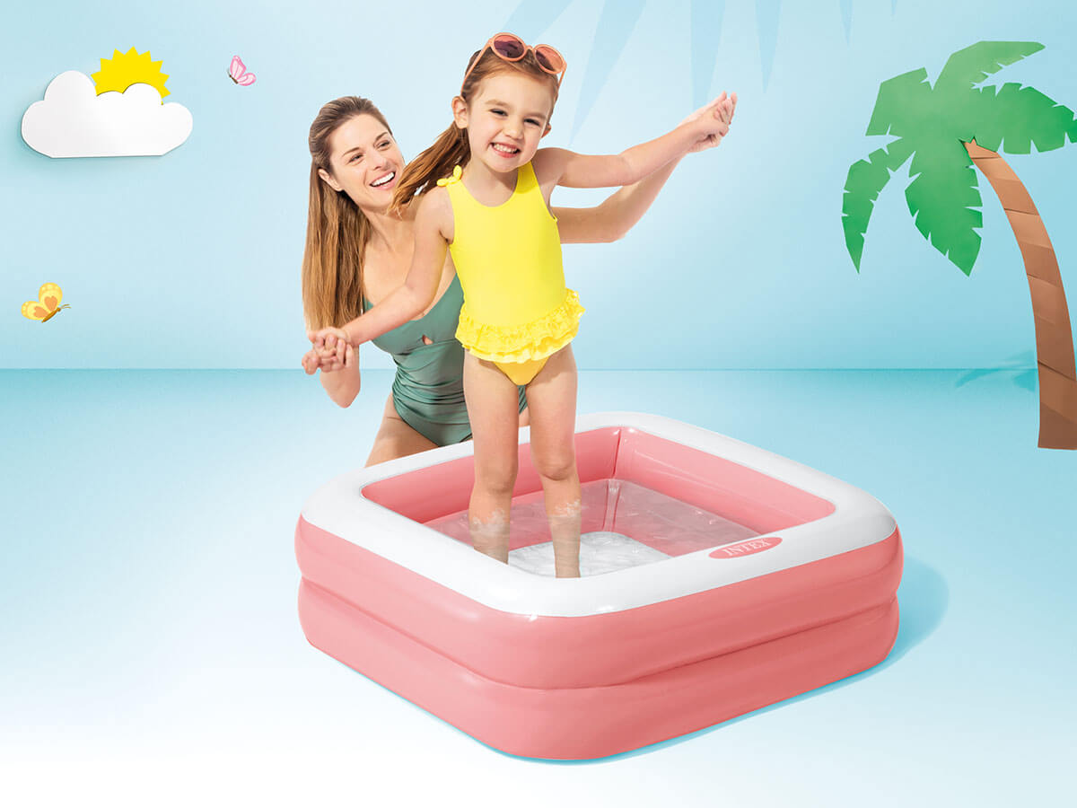 Piscine bébé carrée Intex-bleu