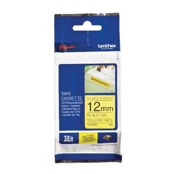 Ruban d'étiquettes brother tzes631 noir, jaune 12mmx8m