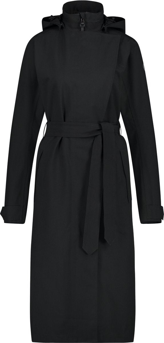 Agu trench coat long regenjas urban outdoor dames - zwart - m
