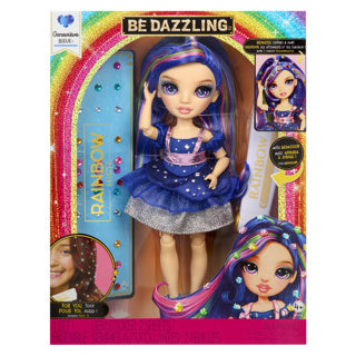 Rainbow High Be Dazzling Fashion Dolls - Genevieve bleue (bleu) avec outil bedazzle et strass scintillants