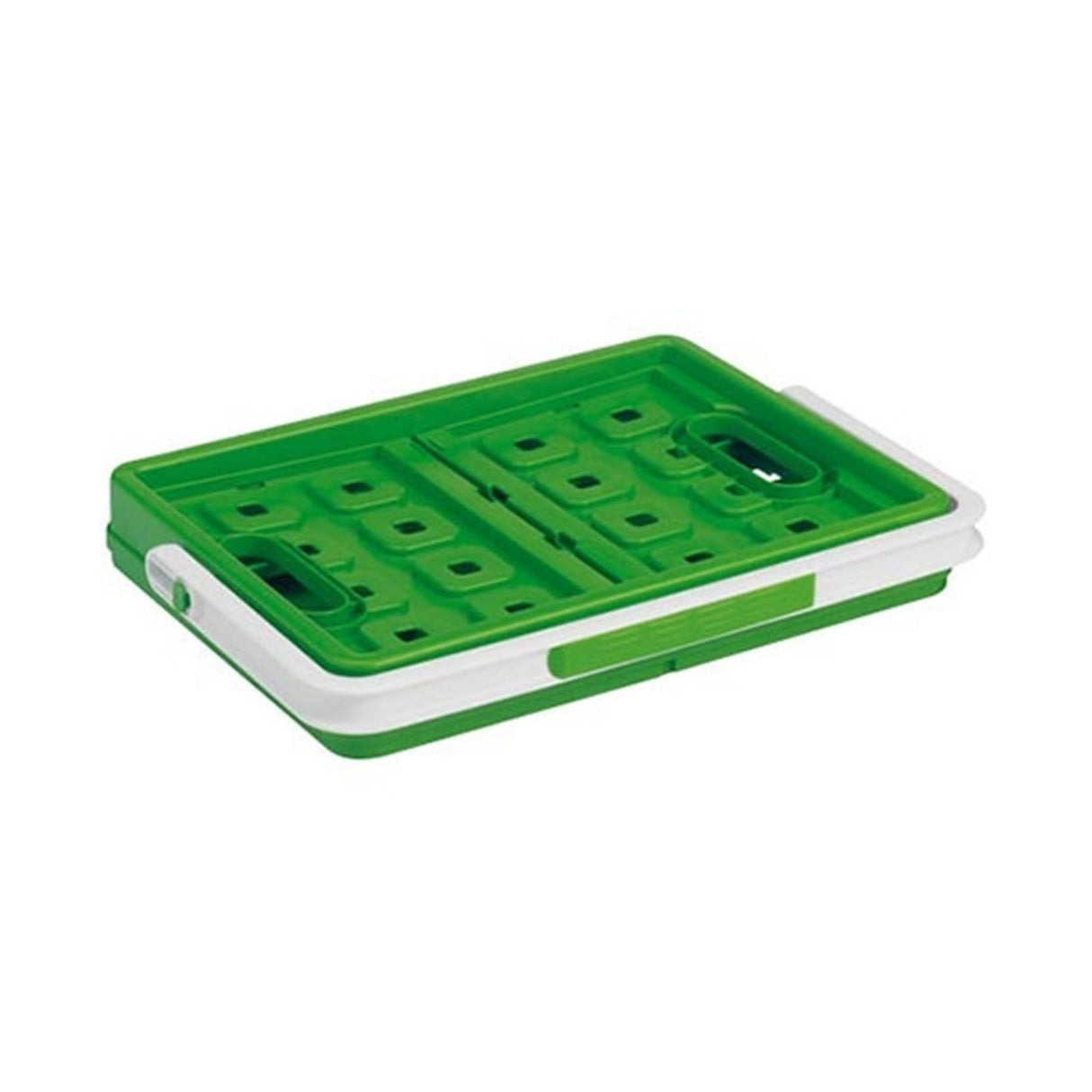 Caisse de courses carrée Sunware 24 litres plastique blanc vert 44x31,5x21cm
