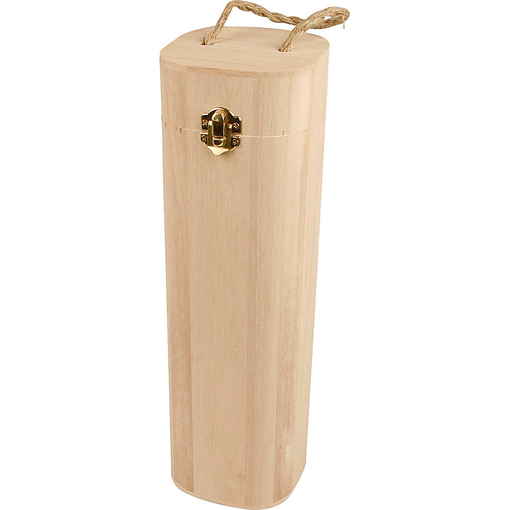 Creativ company caisse à vin en bois avec boucle, h : 34 cm, dimensions 10x10 cm, 1 pièce