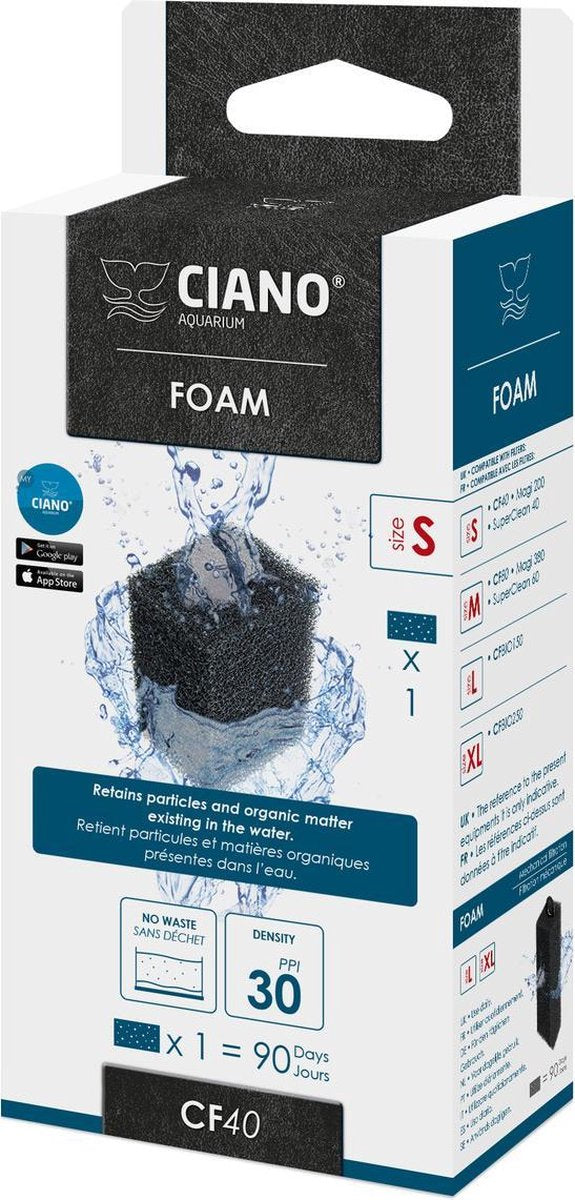 Éponge filtrante de remplacement Ciano pour filtre d'aquarium cf20 cf40