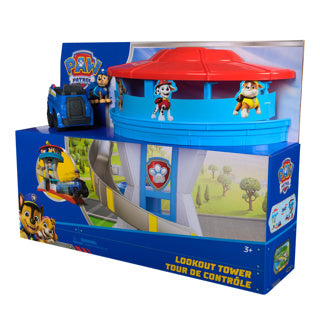 Paw Patrol - set de figurines - tour d'observation - avec 2 figurines de poursuite et une voiture de police