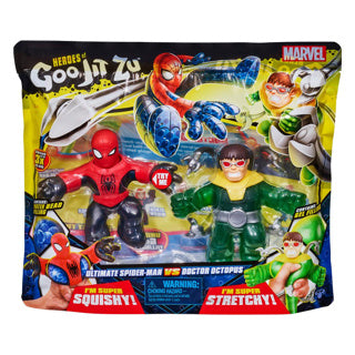 Goo jit zu marvel versus pack - spider-man vs doctor octopus - pack de 2 figurines extensibles