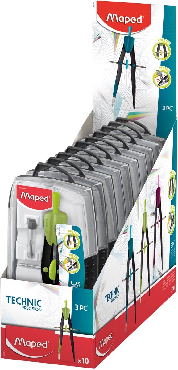 Ensemble de 3 pièces de boussole de précision à réglage rapide Maped Office - couleurs assorties dans l'affichage