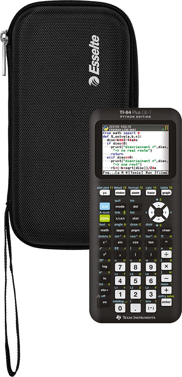 Texas instruments ti-84 plus ce-t python + boîtier esselte noir - calculatrice graphique