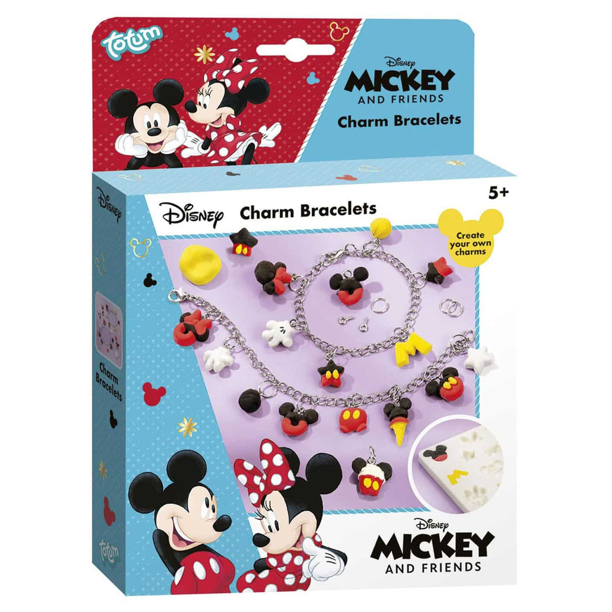 Intro totum disney mickey et minnie mouse bracelets à breloques font 2 pièces
