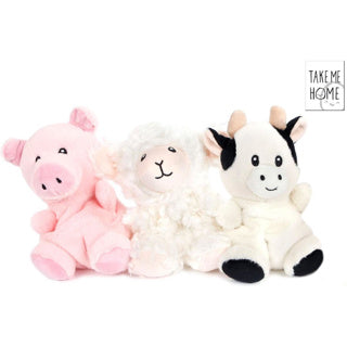 Peluche take me home animaux de la ferme 4 assortis 23-30 cm