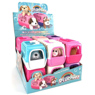 Animal en peluche dans une valise de voyage assortie | 12 pièces