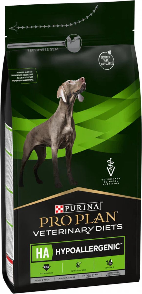 Pro plan régimes vétérinaires ha nourriture pour chien à protéines hydrolysées 1,3 kg