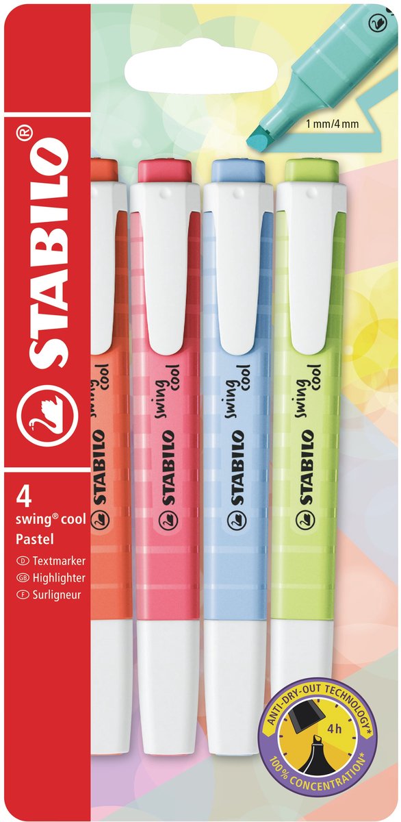 Stabilo Swing Cool Pastel Marqueurs, 4e.