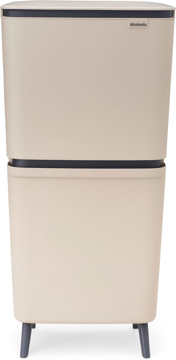 Brabantia sortup hi poubelle 20 + 25 litres - tri des déchets - beige doux