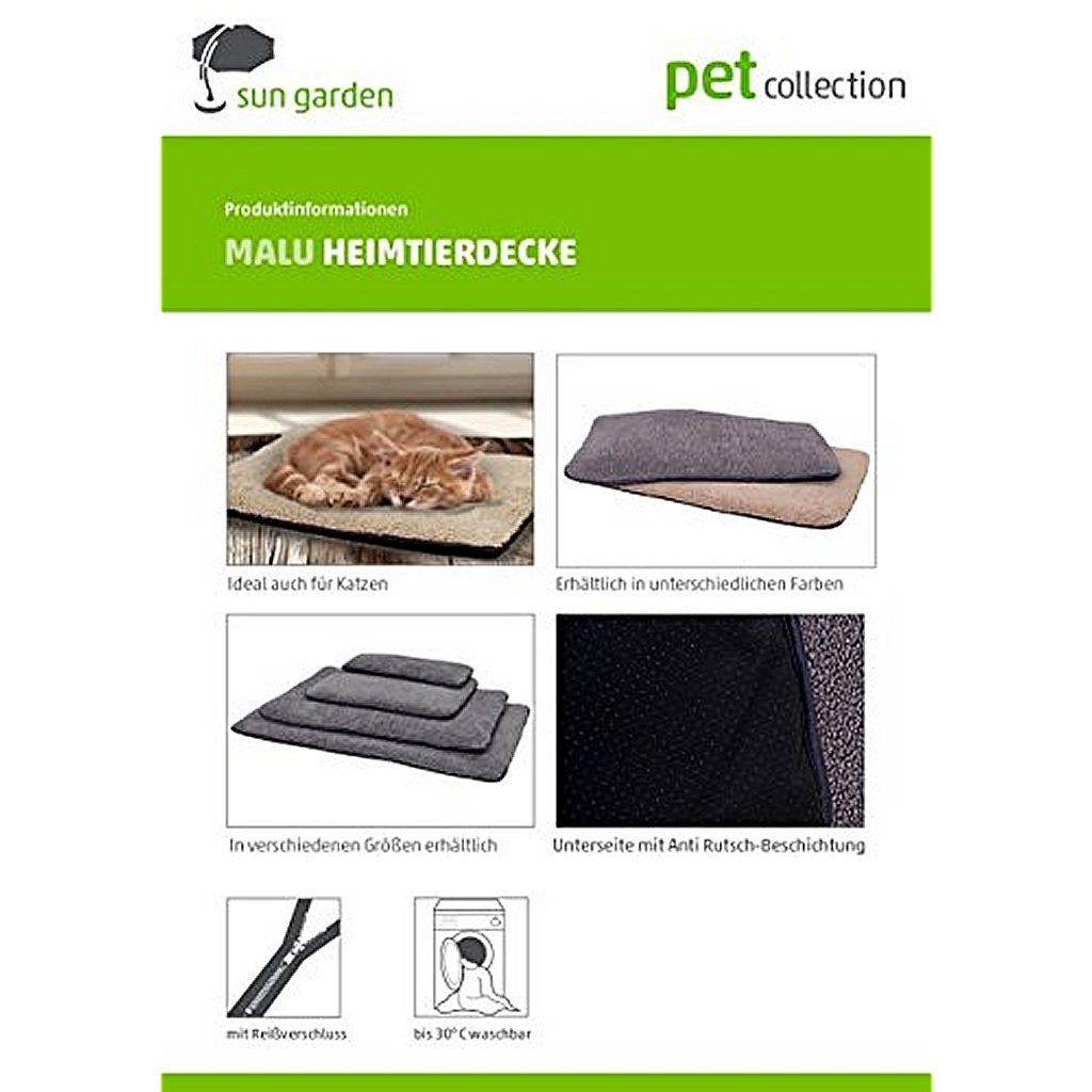 Sun garden tapis pour chien malu 120x80x5cm beige