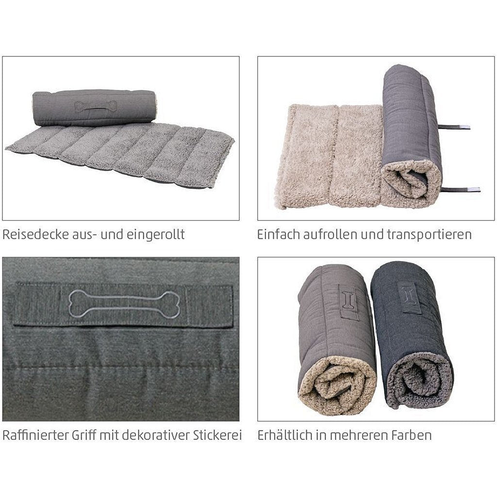 Sun garden oskar tapis pour chien enroulable 100x65x4 cm beige