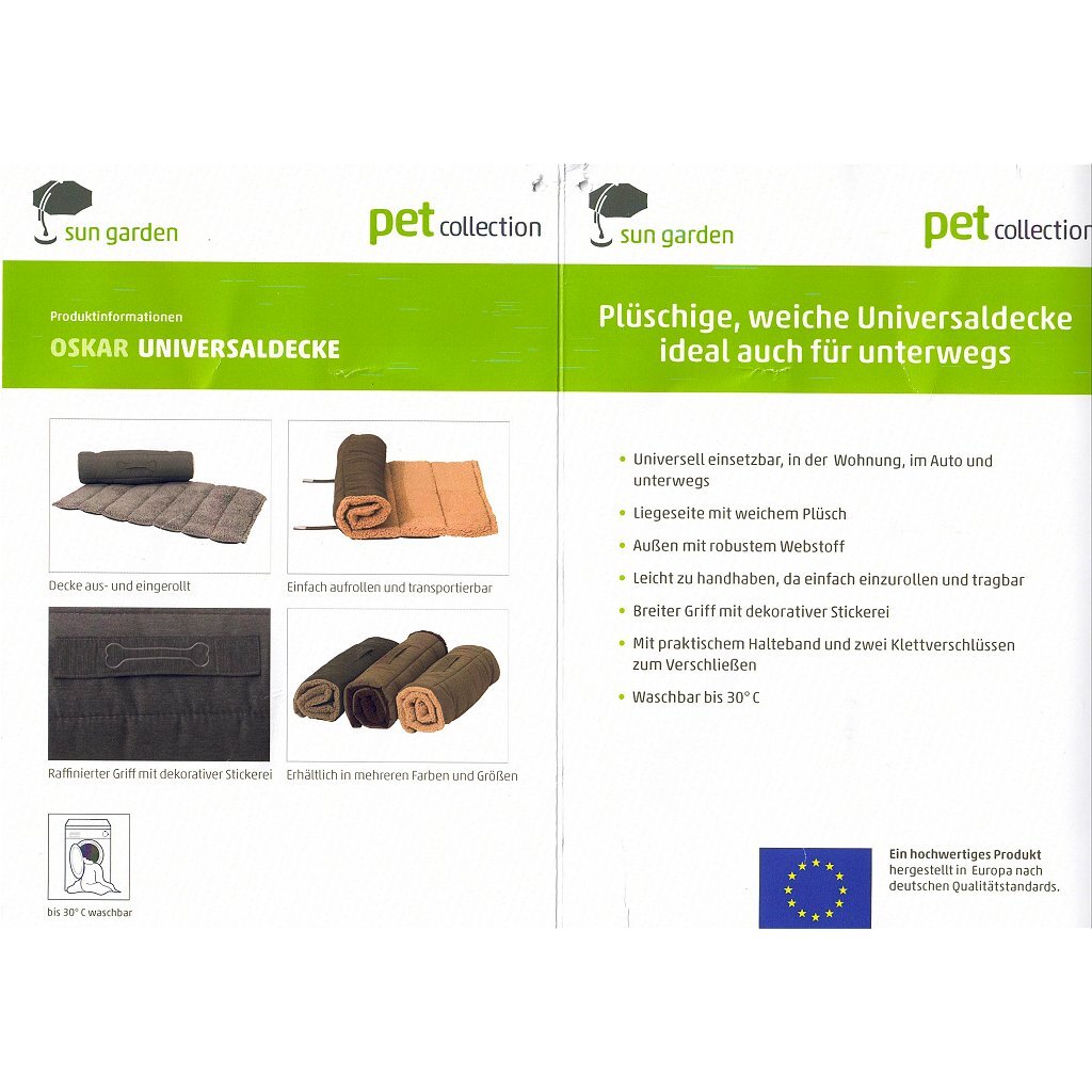 Sun Garden Oskar tapis pour chien enroulable 100x65x4 cm gris