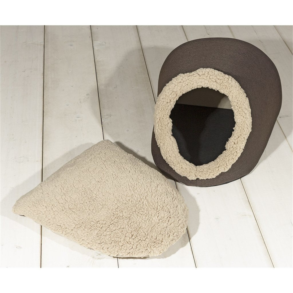 Sun garden simba tanière pour animaux de compagnie 45x40x32cm gris anthracite