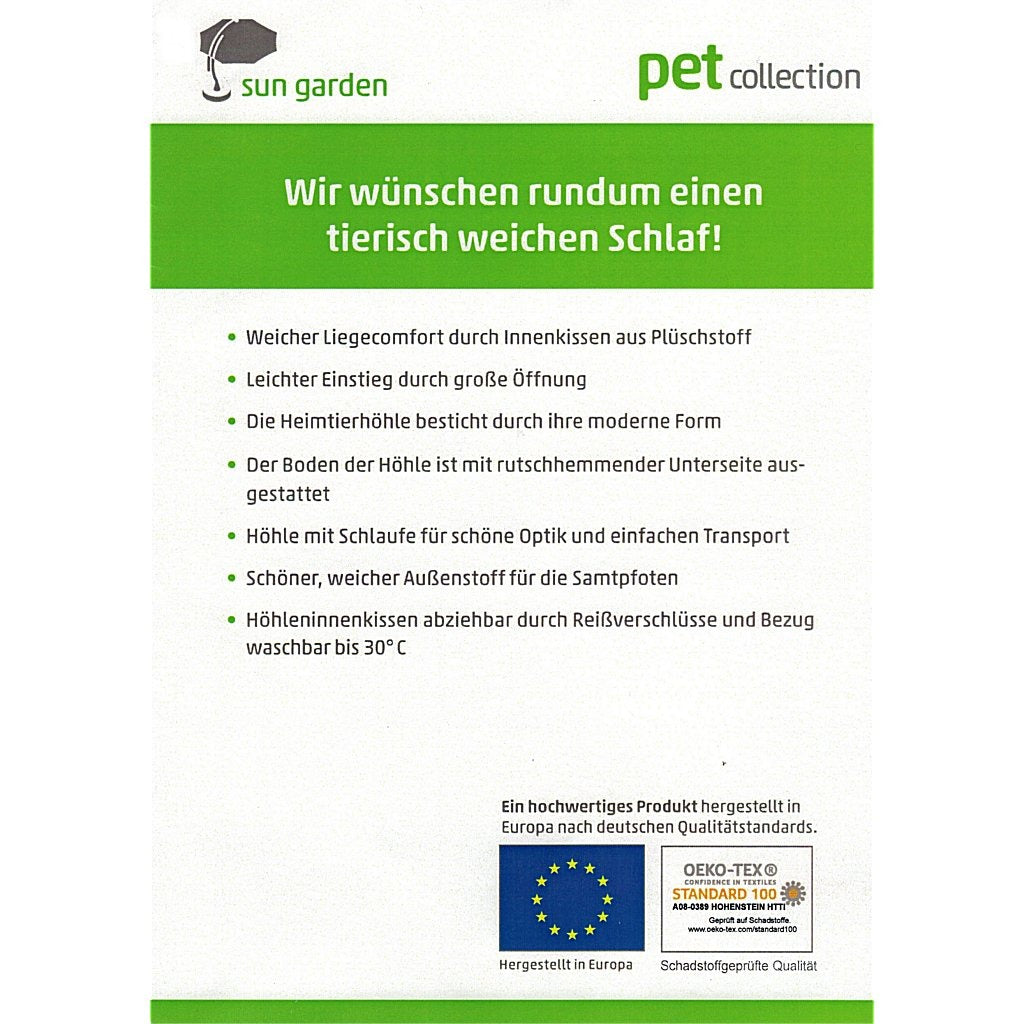 Sun garden zoé grotte pour chat 35x40x40cm gris