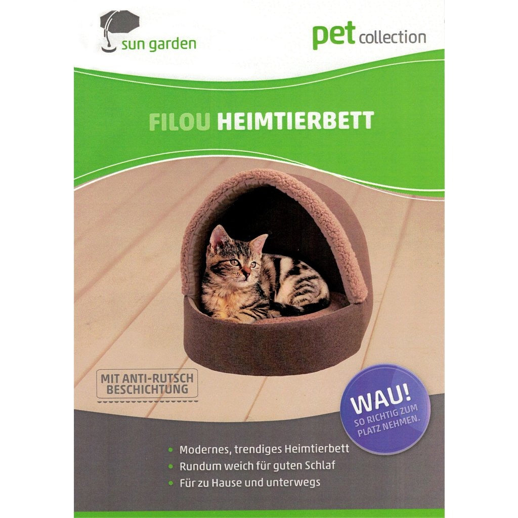 Sun garden filou lit luxe pour chien et chat 42x45x41cm gris