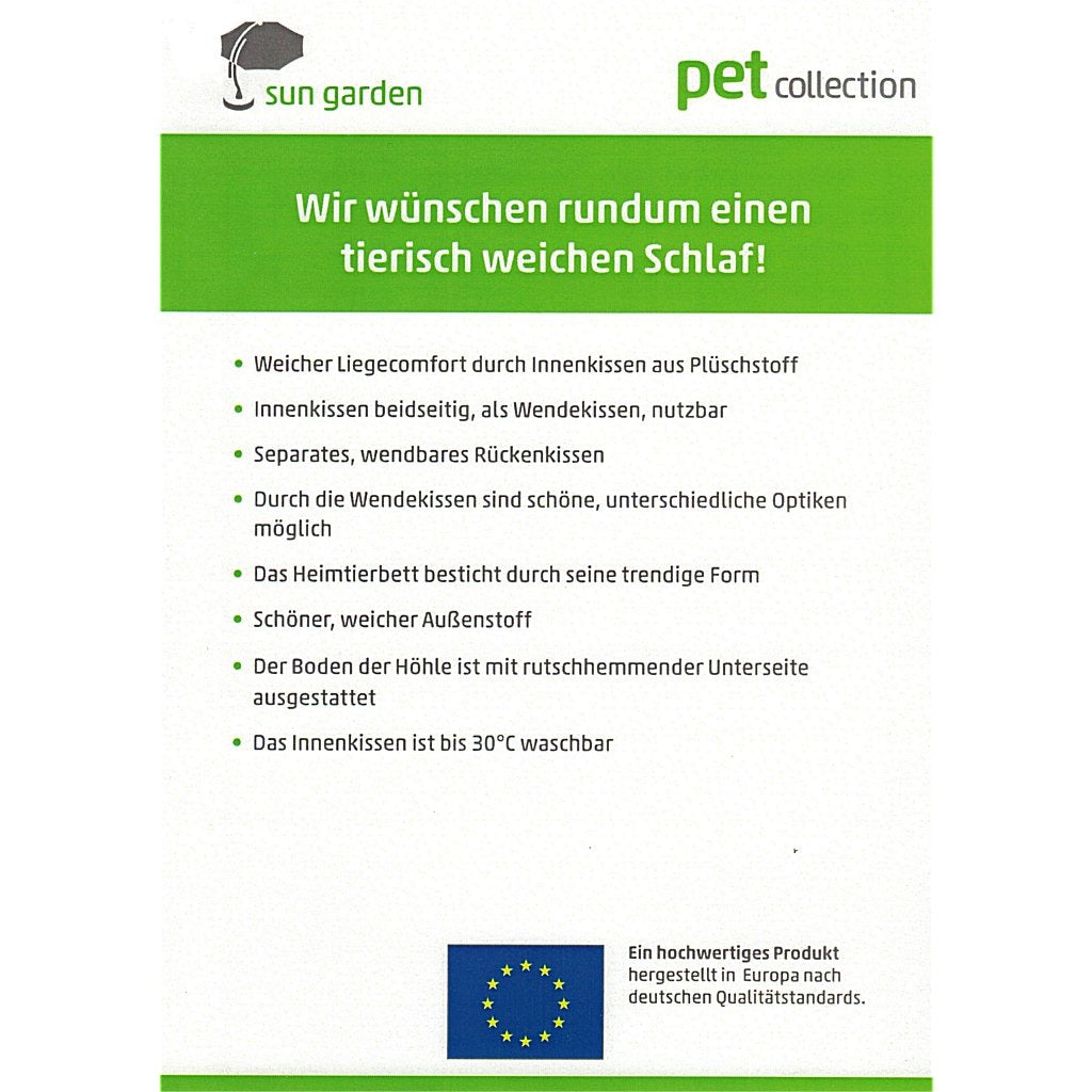 Sun garden filou lit luxe pour chien et chat 42x45x41cm gris