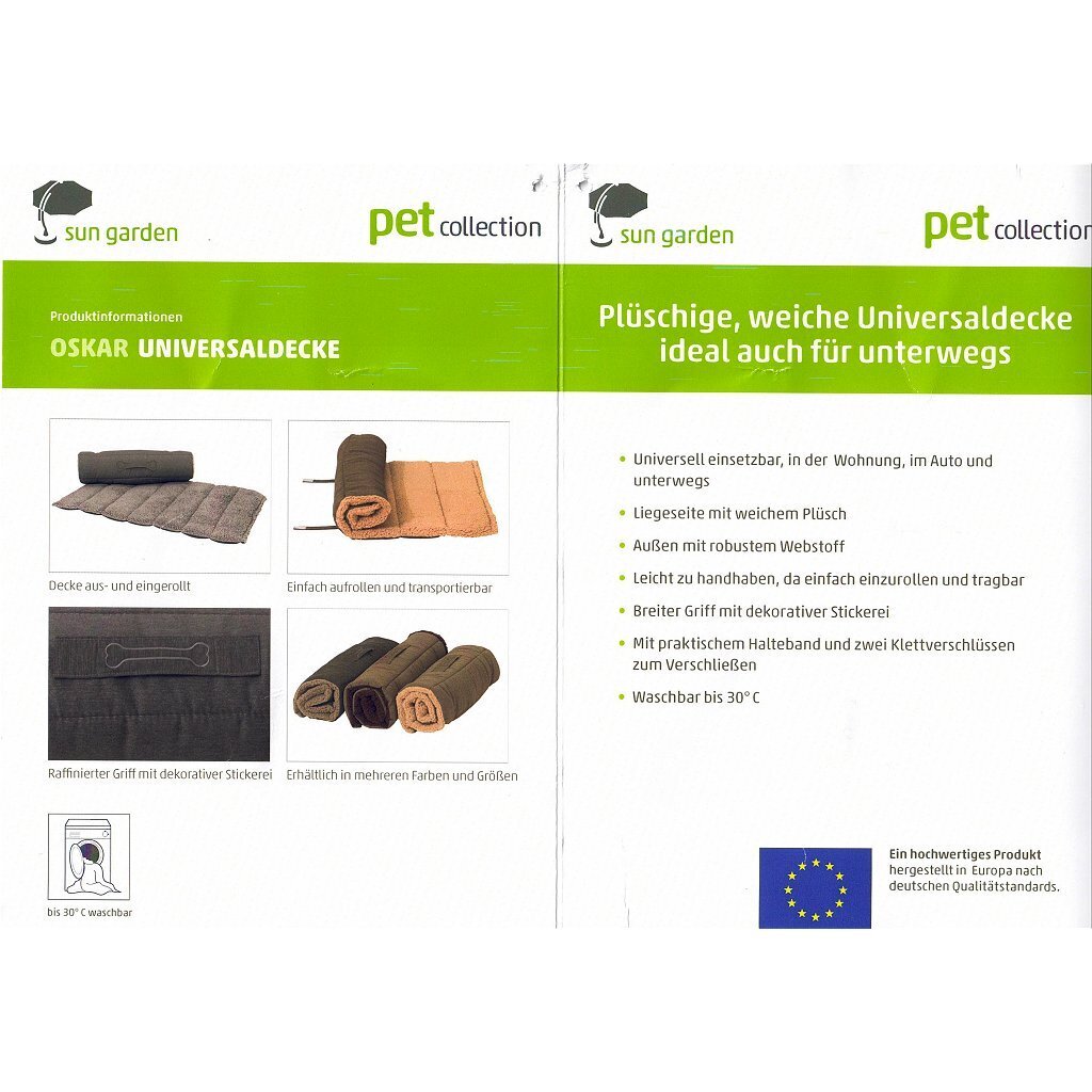 Sun Garden Oskar tapis pour chien enroulable 100x65x4 cm marron foncé