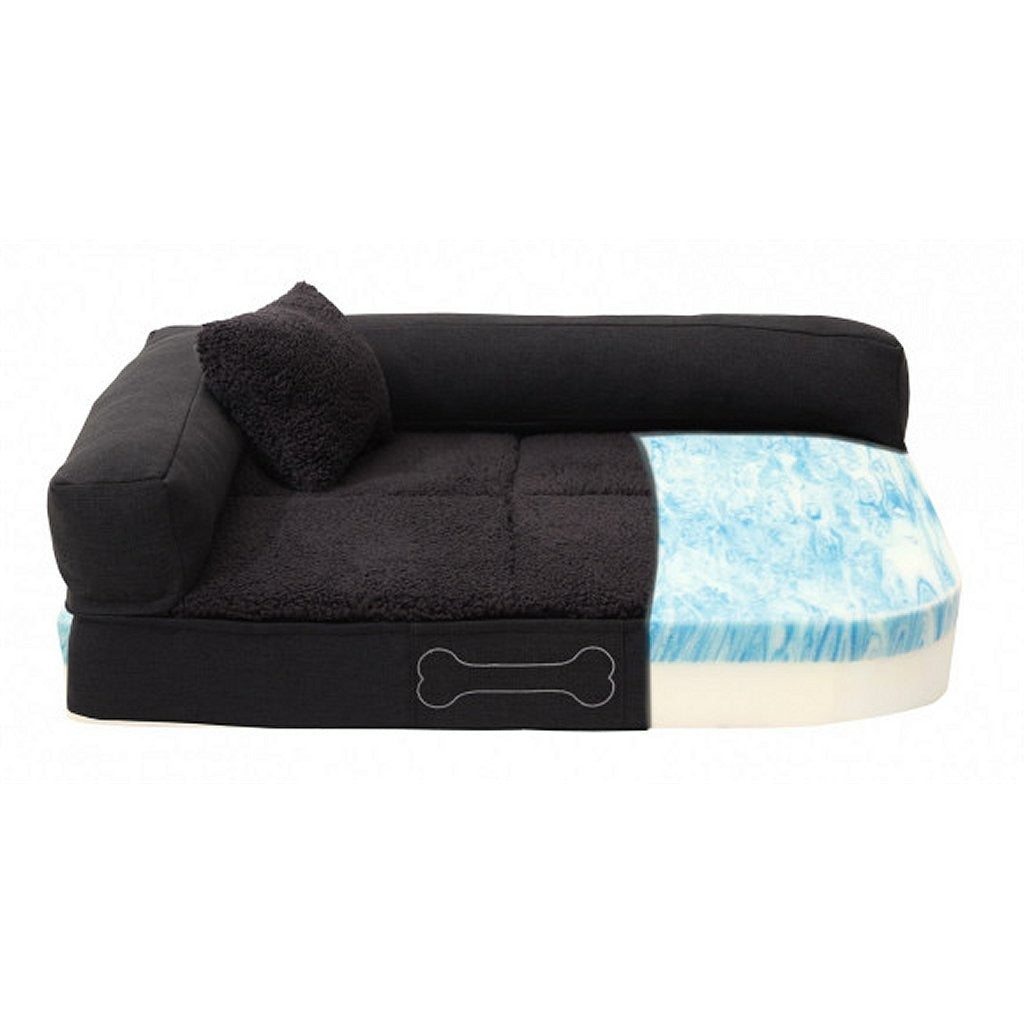 Sun garden pallina coussin orthopédique pour chien 80x60x25cm gris anthracite