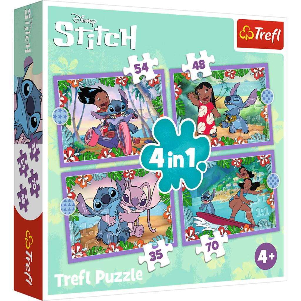 Trefl Disney Stitch Puzzle 4en1 35-70 pièces