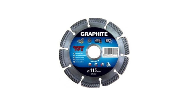 Disque diamant graphite 115x22x8,0x2,2mm, segment type x, laser, matériaux durs mpa en13236