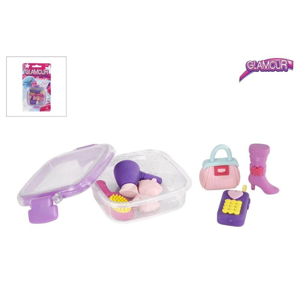 Gommes Glamour Girls 8 pièces