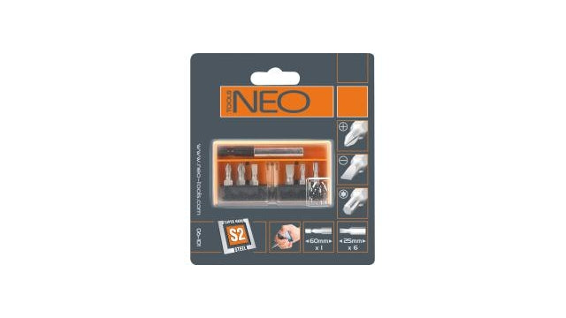 Neo Tools jeu d'embouts 7 porte-embouts magnétique en acier S2