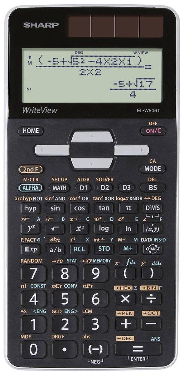 Calculatrice scientifique Sharp - elw506tgy - noir - 1x pile LR44 - sh-elw506tgy