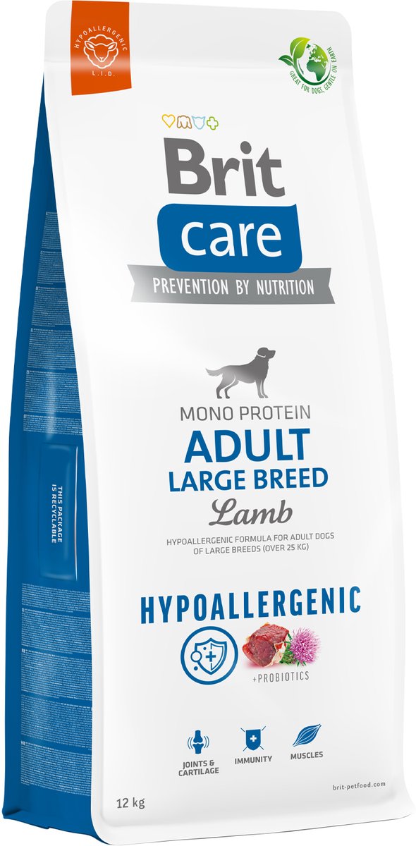 Brit care - chien - hypoallergénique adulte grande race - agneau - 3 kg
