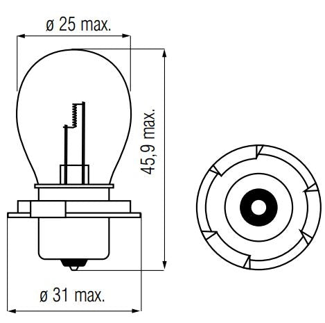 BOSMA LAMP 12V-20W P26S