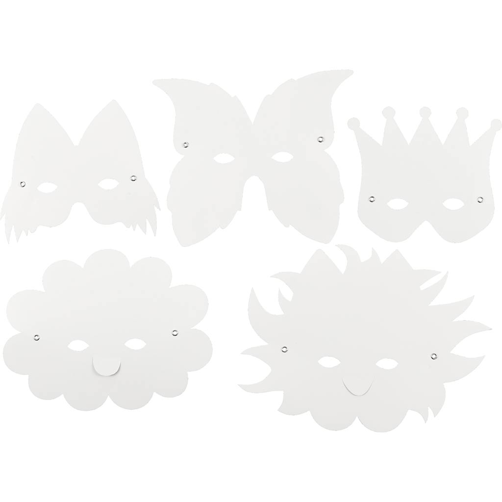 Creativ Company Fantasimaskers White, 5e.